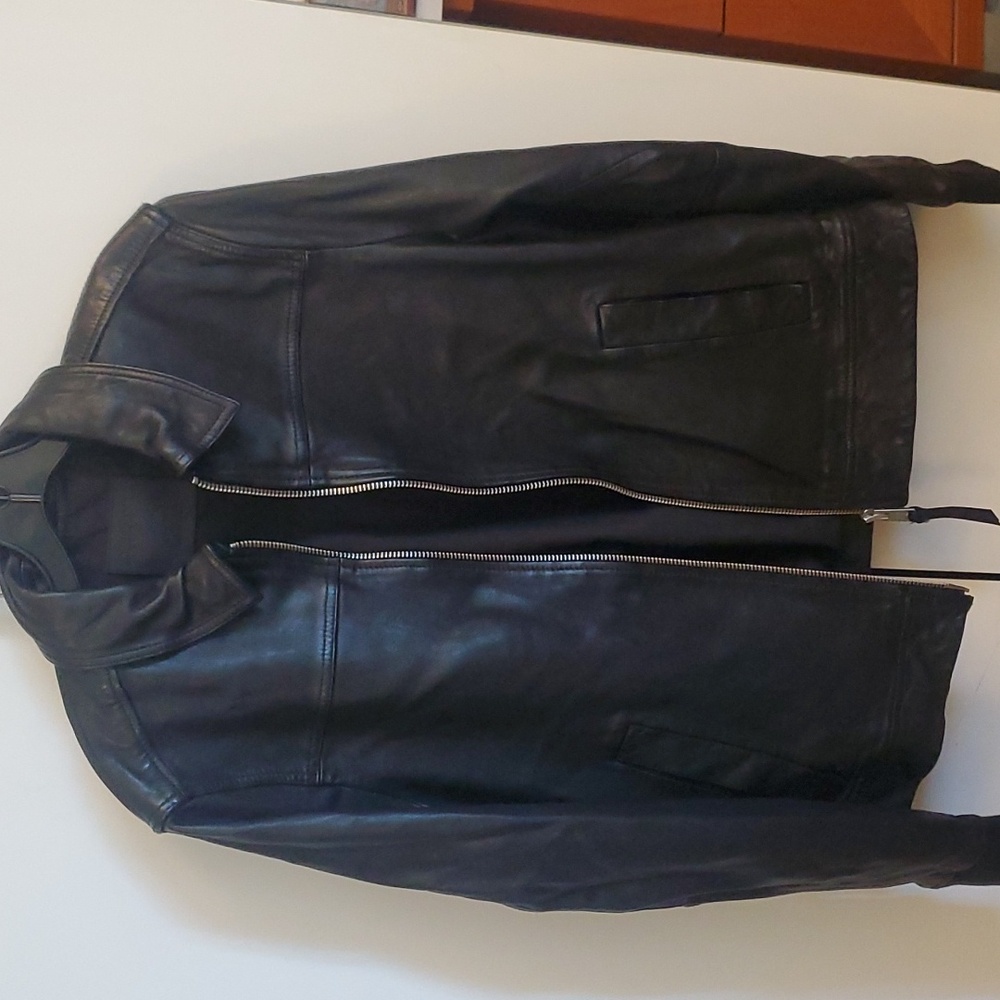 SPECIAL PRICE ⭐️⭐️Black leather jacket Allsaints with pocket as shown on picture